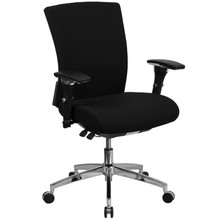 HERCULES Series 24/7 Intensive Use 300 lb. Rated Black Fabric Multifunction Ergonomic Office Chair with Seat Slider [FLF-GO-WY-85-6-GG]