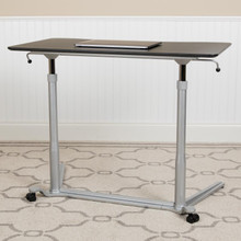 Sit-Down, Stand-Up Black Computer Ergonomic Desk with 37.375"W Top (Adjustable Range 29" - 40.75") [FLF-NAN-IP-6-1-BK-GG]