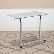 Sit-Down, Stand-Up Light Gray Computer Ergonomic Desk with 37.375''W Top (Adjustable Range 29'' - 40.75'') [FLF-NAN-IP-6-1-GG]