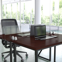 Clear Acrylic Desk Partition, 12"H x 60"L (Hardware Included) [FLF-BR-DDIA-30152-GG]