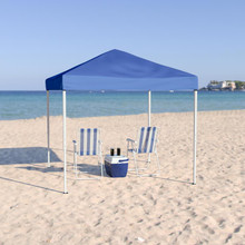 8'x8' Blue Outdoor Pop Up Event Slanted Leg Canopy Tent with Carry Bag [FLF-JJ-GZ88-BL-GG]