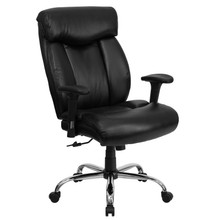 HERCULES Series Big & Tall 400 lb. Rated Black LeatherSoft Executive Ergonomic Office Chair with Full Headrest & Arms [FLF-GO-1235-BK-LEA-A-GG]
