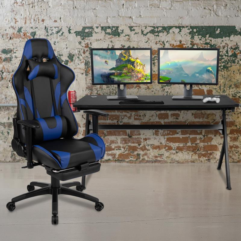 Gamer desk discount and chair set