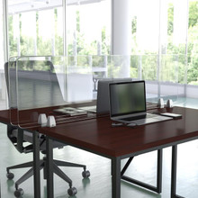 Clear Acrylic Desk Partition, 18"H x 60"L (Hardware Included) [FLF-BR-DDIA-45152-GG]