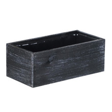 Case of 20 - 4" x 10" x 5" Rectangle Black Planter Wood Box with Plastic Liner