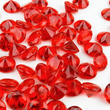 24 lbs - Red Acrylic Diamonds Vase Filler, 1"