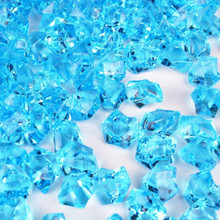 24 lbs - Light Blue Acrylic Crushed Ice Rocks Vase Filler, 1"
