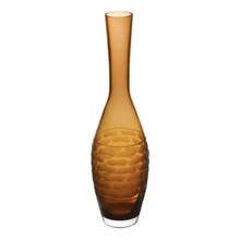 Case of 6 - Amber Gold Decorative Bottle Glass Vase H-15" D-1.75"