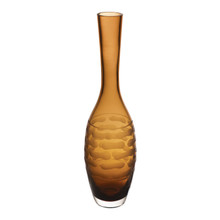Case of 12 - Decorative Amber Gold Glass Vase H-13" D-1.5"