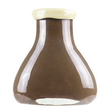 Case of 12 - Brown Slim Bottle Vase with 2 Tones Flip Lip H-7.5" D-3.5" x 2.5