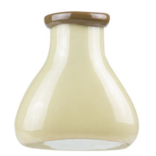 Case of 12 - Cream Slim Bottle Vase with 2 Tones Flip Lip H-7.5" D-3.5" x 2.5