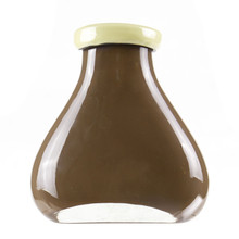 Case of 12 - Brown Slim Bottle Vase with 2 Tones Flip Lip H-6.5" D-3.5" x 2.5"