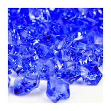 24 lbs - Blue Acrylic Crushed Ice Rocks Vase Filler, 1"