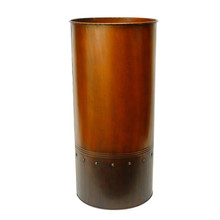 Case of 2 - Copper Finish Zinc Metal Cylinder Planter, H-25" D-12"