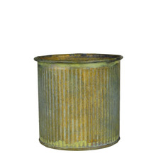 Case of 72 - Corrugated Zinc Metal Cylinder Planter Pot, H-3" D-2.85"