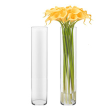 Case of 6 - Glass Cylinder Vase, H-20" D-4"