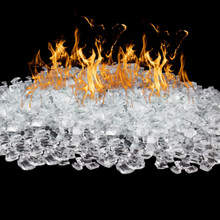 40 lbs - Clear Fire Pit Glass, 1/2"