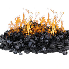 40 lbs - Vibrant Black Fire Pit Glass, 1/2"