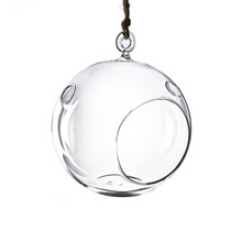 Case of 24 - Glass Hanging Orb Plant Terrarium Tealight Candle Holder, H-5.5" D-5"