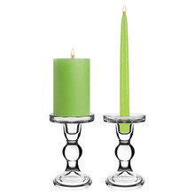 Case of 24 - Bubble Glass Dual Use Pillar Taper Candle Holder, H-5.5" W-3.25"