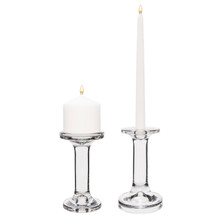 Case of 12 - Modern Glass Dual Use Pillar Taper Candle Holder, H-6.25" W-3"