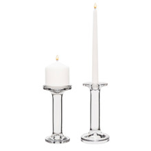 Case of 12 - Modern Glass Dual Use Pillar Taper Candle Holder, H-7.25" W-3"