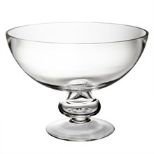 Case of 2 - Glass Footed Decorative Bowl, H-8.5" D-12"