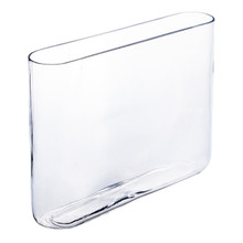 Case of 4 - Glass Rectangle Round Edge Oval Vase, L-16"x W-3"x H-12"