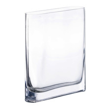 Case of 12 - Glass Rectangle Round Edge Oval Vase, L-7" x W-1.75" x H-8"