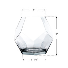 Case of 4 - Glass Geometric Honeycomb Vase, H-7" W-7"