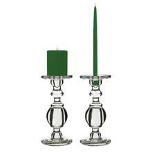 Case of 6 - Baluster Glass Dual Use Pillar Taper Candle Holder, H-7.5" W-4.5"