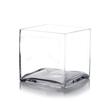Case of 4 - Glass Cube Vase, 8" x 8" x 8"