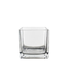 Case of 12 - Glass Cube Vase, 4" x 4" x 4"