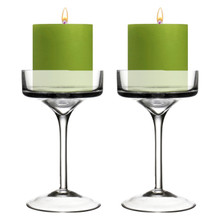 Case of 36 - Glass Long Stem Candle Holder, H-6" D-3.5"