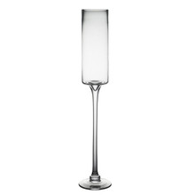 3.5" x 24" Glass Long Stem Pillar Candle Holder - 6 Pieces