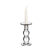 7.25" x 3.5" Glass Dual Use Pillar & Taper Candle Holder - 12 Pieces
