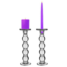 Case of 6 - Bubble Glass Dual Use Pillar Taper Candle Holder, H-11.25" W-3.5"