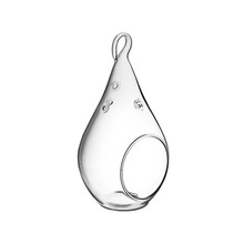 Case of 48 - Glass Hanging Teardrop Plant Terrarium Candle Holder, H-5.5" W-2.75"