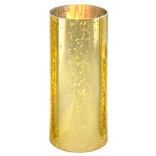 Case of 24 - Glass Hurricane Candle Holder Shade Gold Flecked Chimney Tube, H-10" D-4"