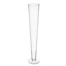 Case of 6 - Glass Trumpet Vase, H-28" D-4.5"