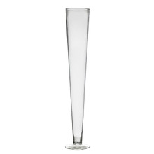 Case of 6 - Glass Trumpet Vase, H-32" D-4.5"
