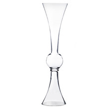 Case of 4 - Reversible Glass Trumpet Clarinet Vase, H-24" D-6"