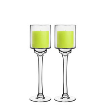 Case of 6 - Glass Long Stem Candle Holder, H-14" D-4"