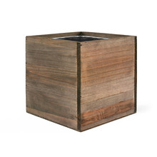 12" x 12" x 12" Wood Cube Planter Box with Zinc Metal Liner - 2 Pieces