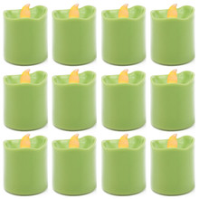 Case of 180 - Green LED Flameless Votive Pillar Candle Party Lights, Height -1.5" Width - 1.5"