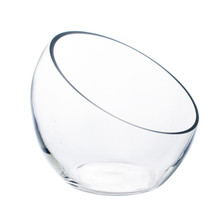 Case of 8 - Glass Slant Cut Pod Terrarium Bowl, H-6.25" W-6.75"