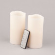 Wavy Bisque LED Battery Pillars with Remote