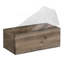 Case of 20 - Natural Wood Rectangle Planter Box With Plastic Liner, 5" x 10" x 4"