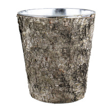 Case of 12 - Natural Birch Wood Wrapped Tapered Cylinder, H-9" D-8"