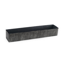 Case of 4 - Iron Grey Finish Zinc Metal Rectangle Planter Box, 5" x 24" x 4"